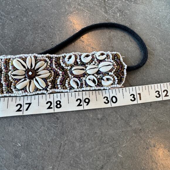 Vintage Y2k Embellished Seashell Rhinestone Tie Belt Boho Fairy 31" - Picture 4 of 4